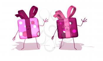 Royalty Free 3d Clipart Image of Pink Gifts