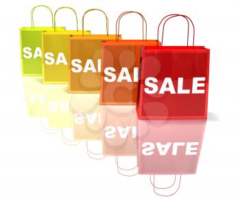 Royalty Free 3d Clipart Image of Shopping Bags with the Word Sale on Them