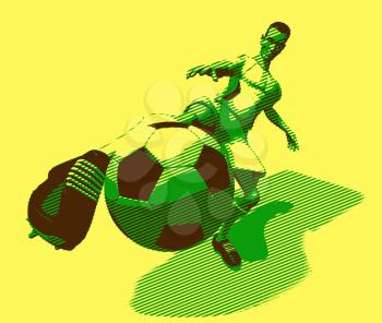 Royalty Free 3d Clipart Image of a Male Soccer Player