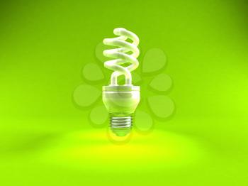 Royalty Free 3d Clipart Image of a Green Light Bulb