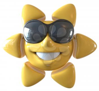 Royalty Free 3d Clipart Image of a Sunflower Wearing Sunglasses