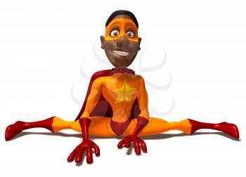 Royalty Free 3d Clipart Image of a Black Superhero