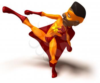 Royalty Free 3d Clipart Image of a Black Superhero