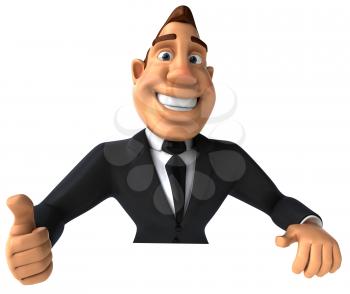 Royalty Free Clipart Image of a Businessman Giving a Thumbs Up