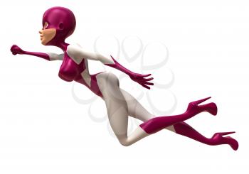 Royalty Free 3d Clipart Image of a Superwoman