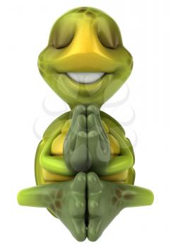 Royalty Free 3d Clipart Image of a Turtle Meditating