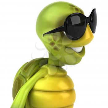 Royalty Free 3d Clipart Image of a Turtle Wearing Sunglasses