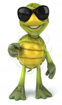 Royalty Free 3d Clipart Image of a Turtle Wearing Sunglasses