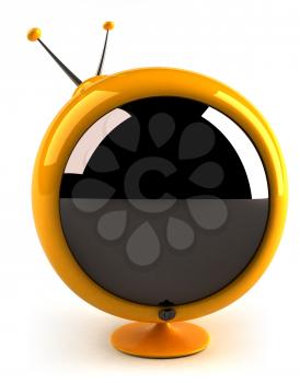 Royalty Free 3d Clipart Image of a Retro Television
