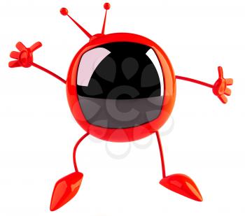 Royalty Free 3d Clipart Image of a Retro Television