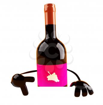 Royalty Free 3d Clipart Image of Wine