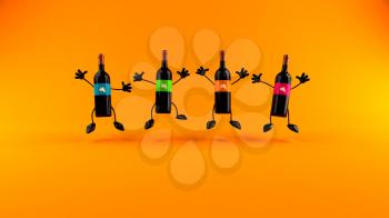 Royalty Free 3d Clipart Image of Wine