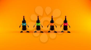 Royalty Free 3d Clipart Image of Wine