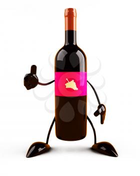 Royalty Free 3d Clipart Image of Wine