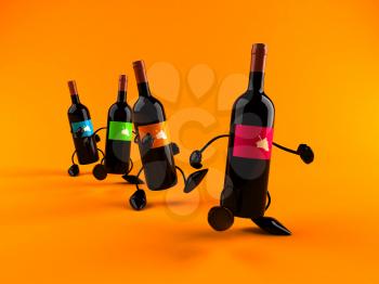 Royalty Free 3d Clipart Image of Wine