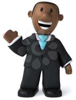 Royalty Free Clipart Image of a Black Man Waving