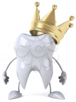 Royalty Free Clipart Image of a Tooth With a Crown