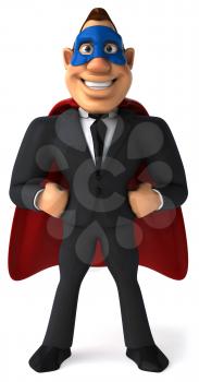 Royalty Free Clipart Image of a Superhero Businessman