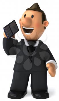 Royalty Free Clipart Image of a Man With a Cellphone