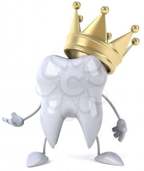 Royalty Free Clipart Image of a Tooth With a Crown