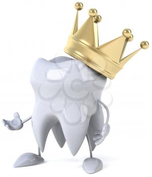 Royalty Free Clipart Image of a Tooth With a Crown