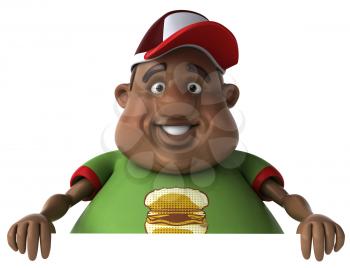 Royalty Free Clipart Image of an Overweight Black Man