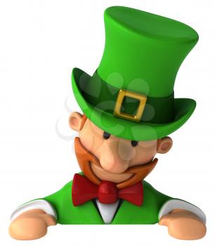 Royalty Free Clipart Image of a Leprechaun Looking Down