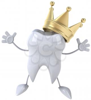 Royalty Free Clipart Image of a Tooth With a Crown