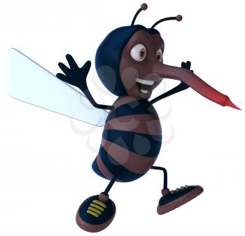 Royalty Free Clipart Image of a Happy Mosquito