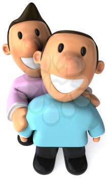 Royalty Free Clipart Image of a Gay Couple