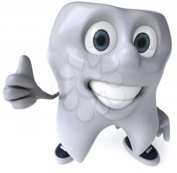 Royalty Free Clipart Image of a Happy Tooth