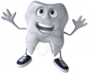 Royalty Free Clipart Image of a Happy Tooth