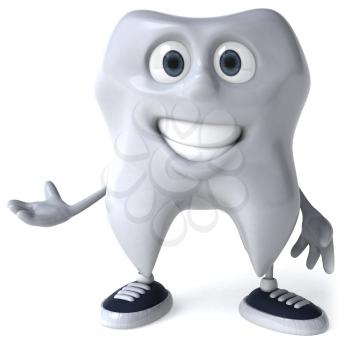 Royalty Free Clipart Image of a Smiling Tooth