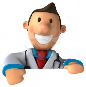 Royalty Free Clipart Image of a Smiling Doctor