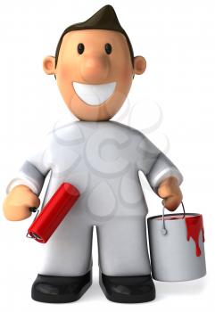 Royalty Free Clipart Image of a Painter