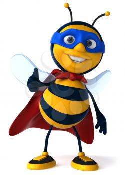 Royalty Free Clipart Image of a Superhero Bee