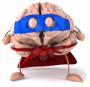 Royalty Free Clipart Image of a Superhero Brain