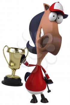 Royalty Free Clipart Image of a Horse Jockey