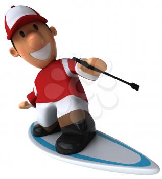 Royalty Free Clipart Image of a Surfing Jockey