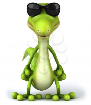 Royalty Free Clipart Image of a Lizard in Sunglasses