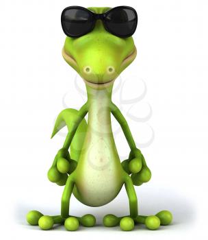 Royalty Free Clipart Image of a Lizard in Sunglasses