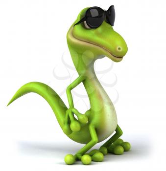 Royalty Free Clipart Image of a Lizard in Sunglasses