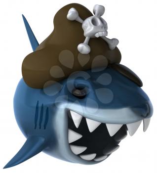 Royalty Free Clipart Image of a Pirate Shark