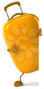 Royalty Free Clipart Image of a Yellow Suitcase