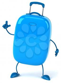 Royalty Free Clipart Image of a Blue Suitcase