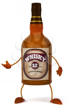 Royalty Free Clipart Image of a Whisky Bottle