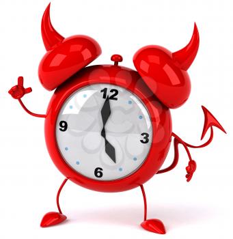 Royalty Free Clipart Image of a Devil Alarm Clock