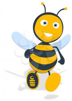 Royalty Free Clipart Image of a Running Bee