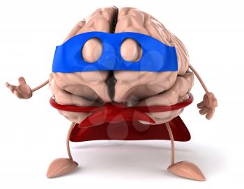 Royalty Free Clipart Image of a Brain Superhero