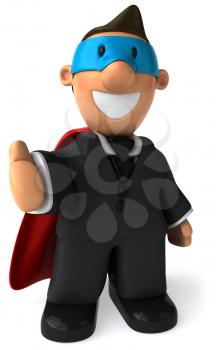 Royalty Free Clipart Image of a Superhero Businessman